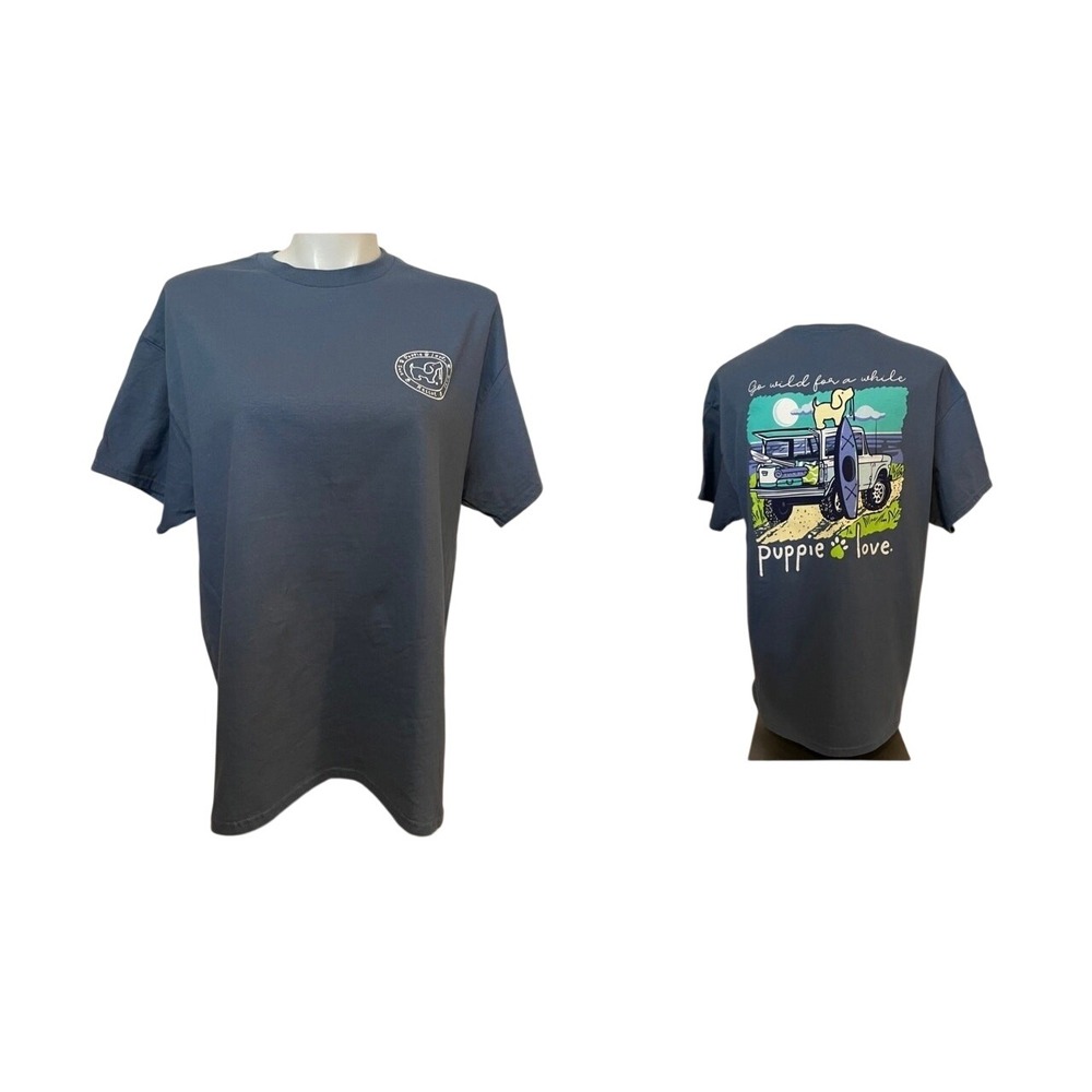 NEW NWT Puppy Puppie Love Go Wild for a While Jeep Beach T-Shirt XL X-Large